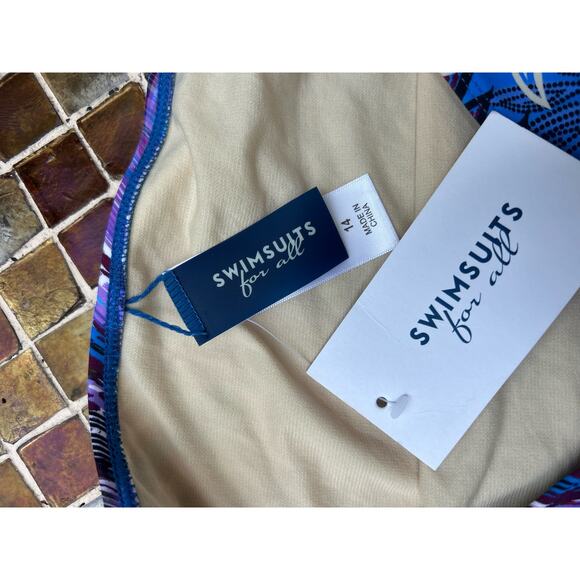 SWIMSUITS for all Multicolor Palm Print Bikini Set Size 14 NWT - Picture 4 of 8